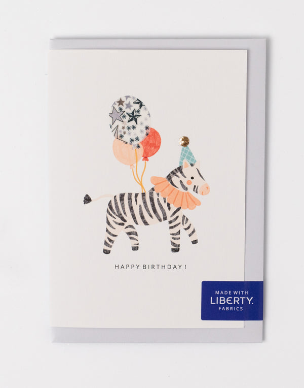 Liberty Zebra Birthday Card - Adelajda's Wish