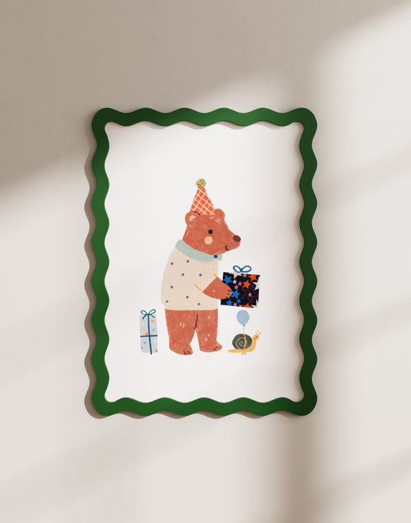 BEAR NURSERY ART - MADE WITH LIBERTY FABRICS