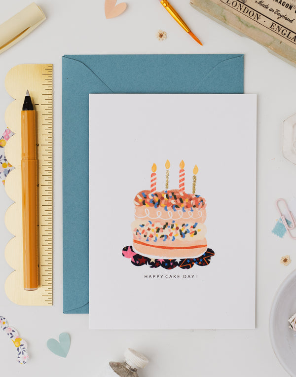 Birthday Cake Card - Liberty Adelajda's Wish Fabric