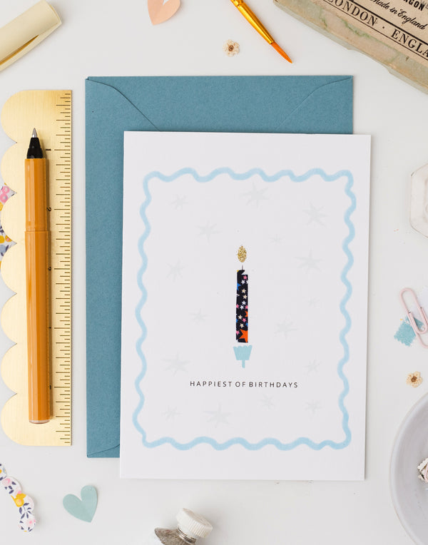 Birthday Candle Card - Liberty Adelajda’s Wish Fabric