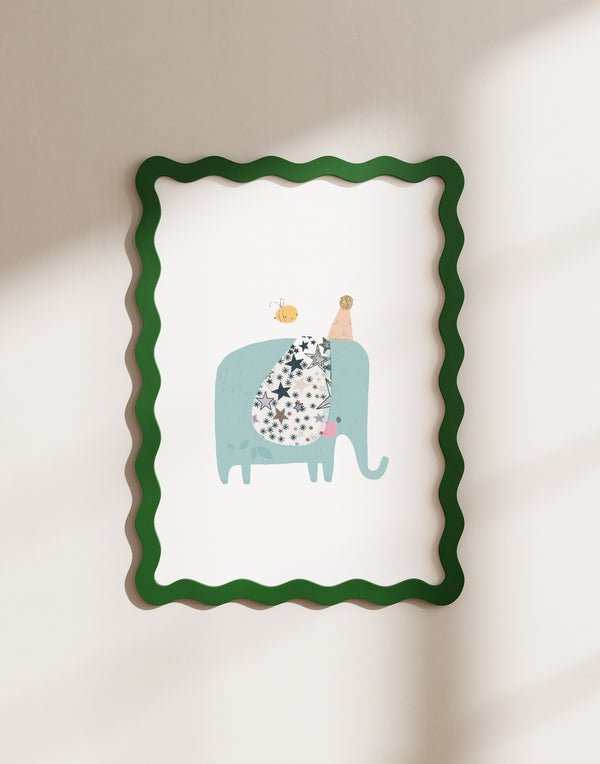 Elephant Nursery Art - made with Liberty fabrics