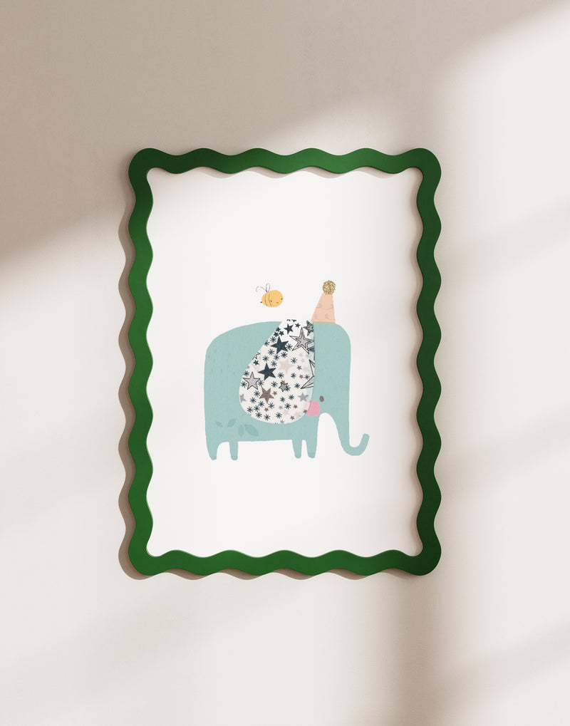 Elephant Nursery Art - made with Liberty fabrics