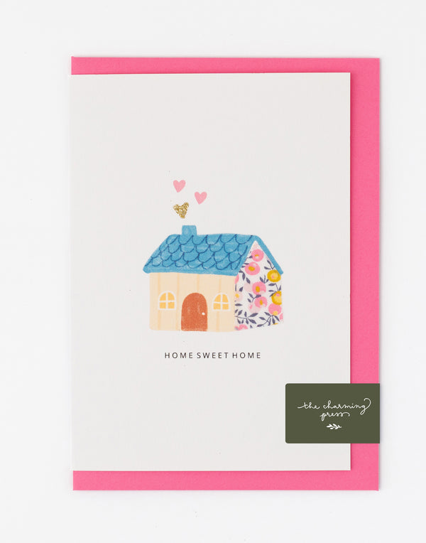 Pack of 6 Home Sweet Home Card - Liberty Wiltshire Bud Fabric