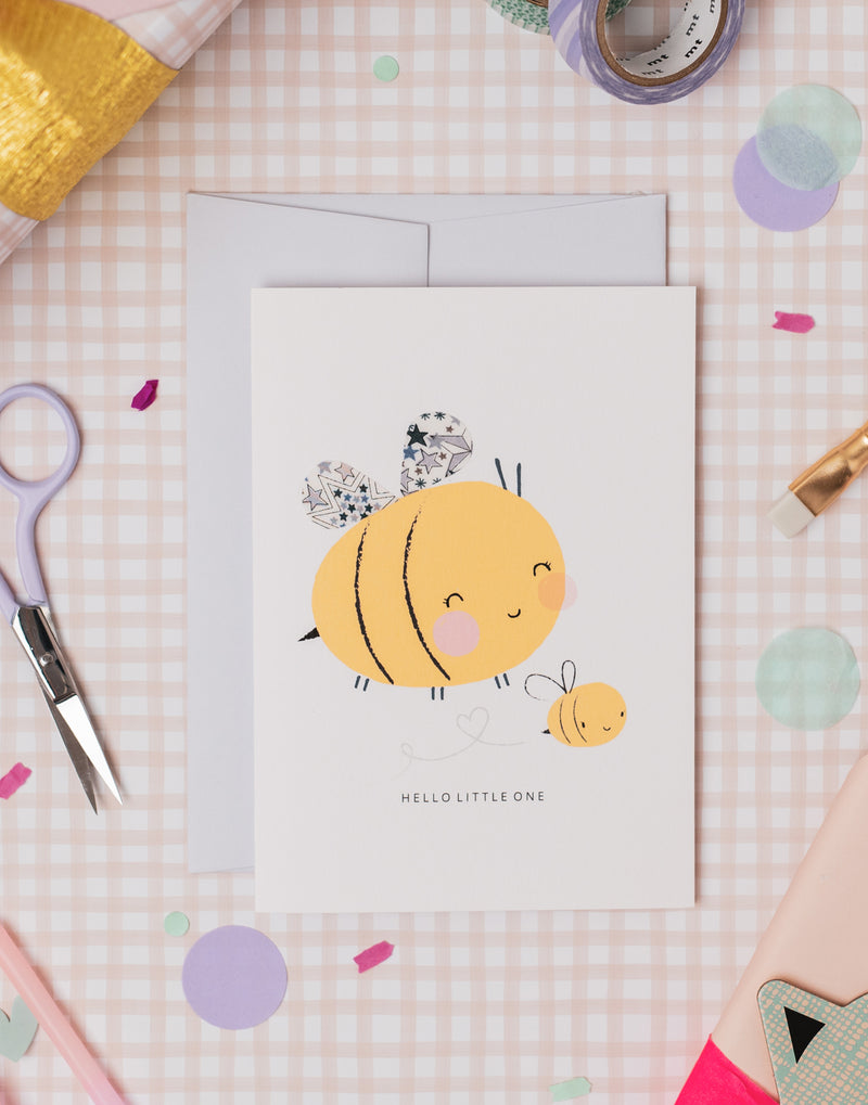 Liberty Bee New Baby Card - Adelajda's Wish