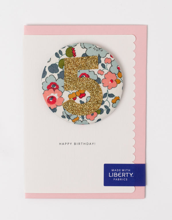 Liberty Glitter Age 5 Badge - Betsy Blue