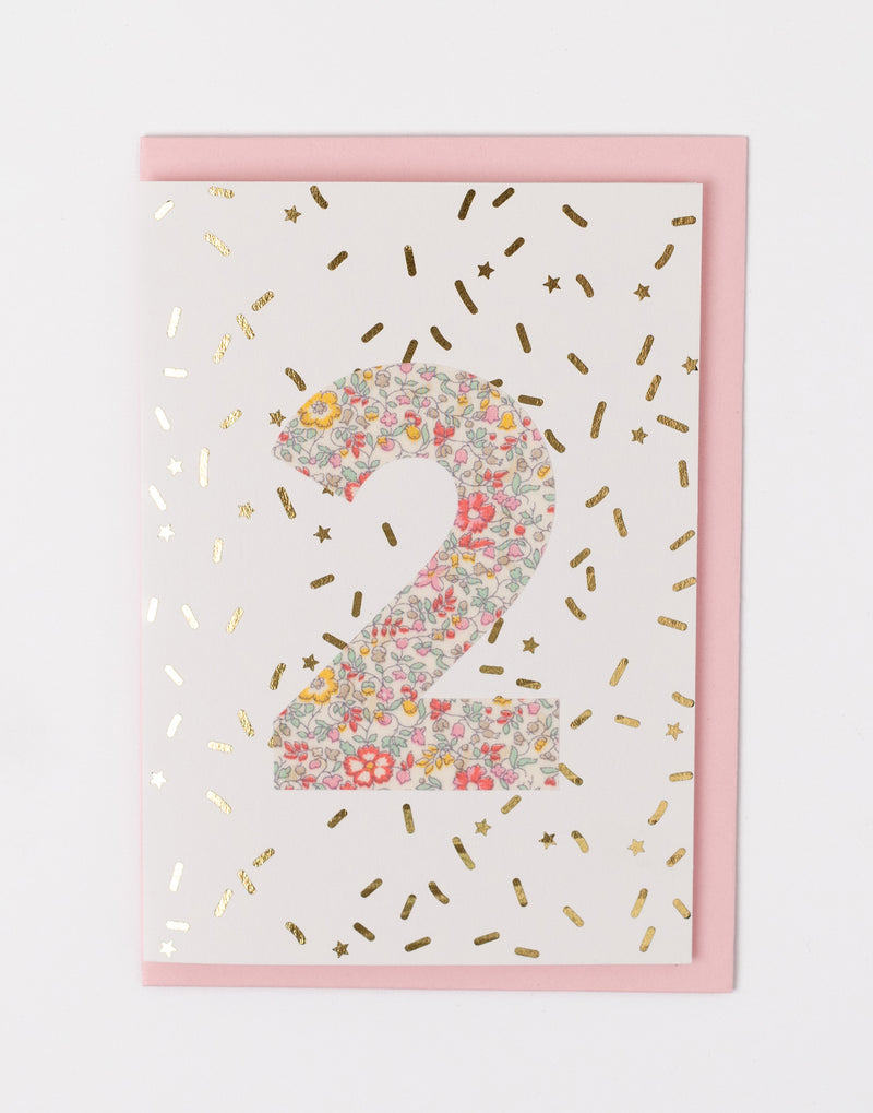 Liberty Age Two Birthday Card - Katie & Millie