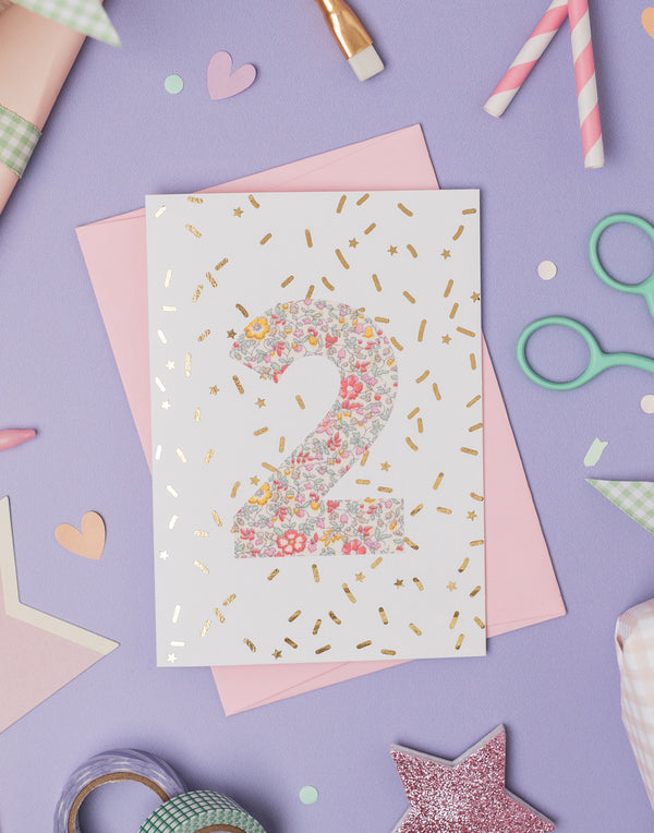 Liberty Age Two Birthday Card - Katie & Millie