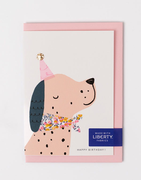 Liberty Spotty Dog Birthday Card - Wiltshire Bud