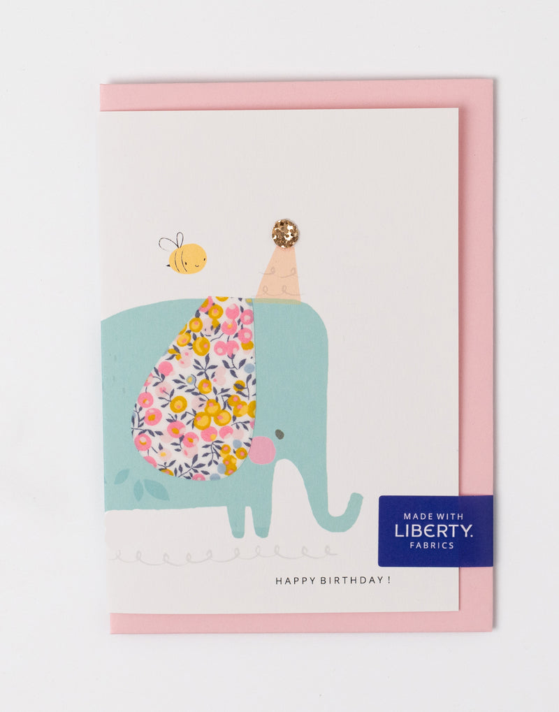 Liberty Elephant Birthday Card - Wiltshire Bud