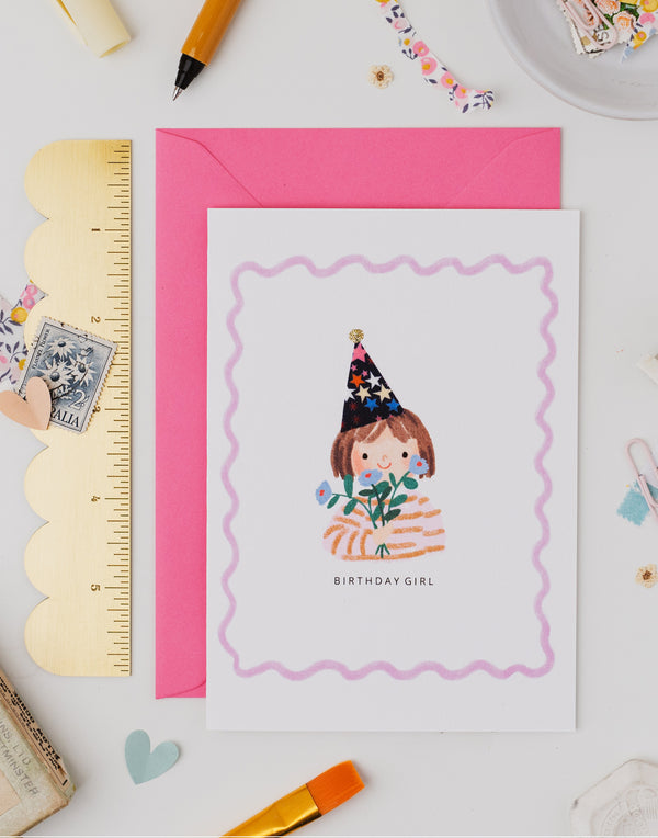 Birthday Girl Card - Liberty Adelajda's Wish Fabric