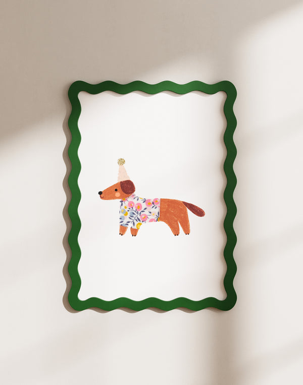 SAUSAGE DOG NURSERY ART - MADE WITH LIBERTY FABRICS