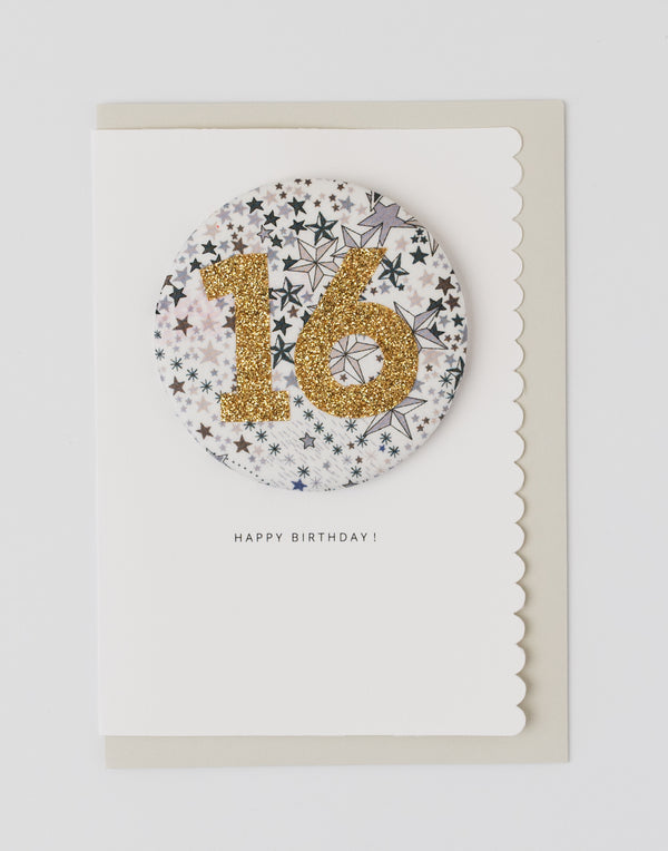 Pack of 3 - Liberty Glitter Age 16 Badge - Liberty Adelajda's Wish