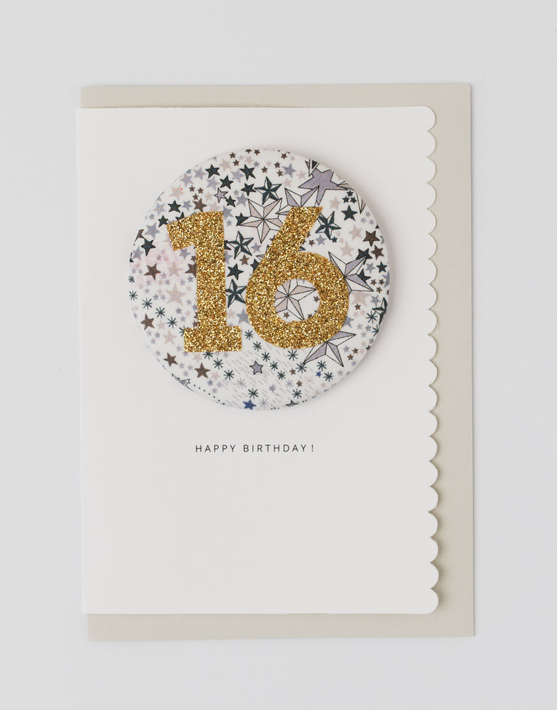 Pack of 3 - Liberty Glitter Age 16 Badge - Liberty Adelajda's Wish