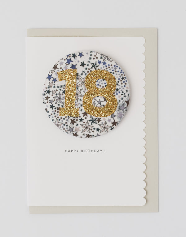 Pack of 3 - Liberty Glitter Age 18 Badge - Liberty Adelajda's Wish