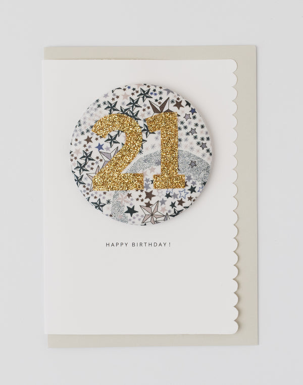 Pack of 3 - Liberty Glitter Age 21 Badge - Liberty Adelajda's Wish