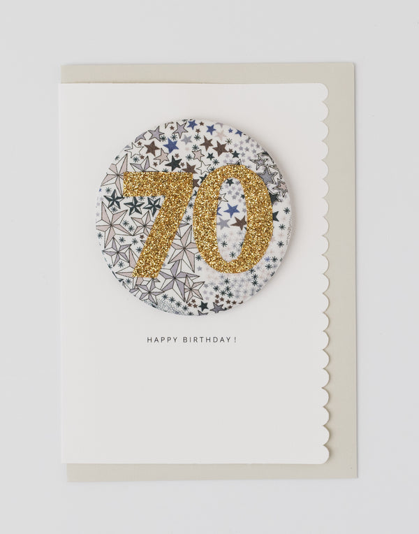 Pack of 3 - Liberty Glitter Age 70 Badge - Liberty Adelajda's Wish