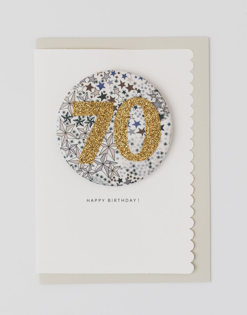 Pack of 3 - Liberty Glitter Age 70 Badge - Liberty Adelajda's Wish
