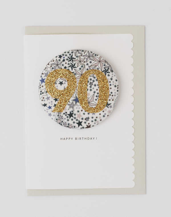 Pack of 3 - Liberty Glitter Age 90 Badge - Liberty Adelajda's Wish
