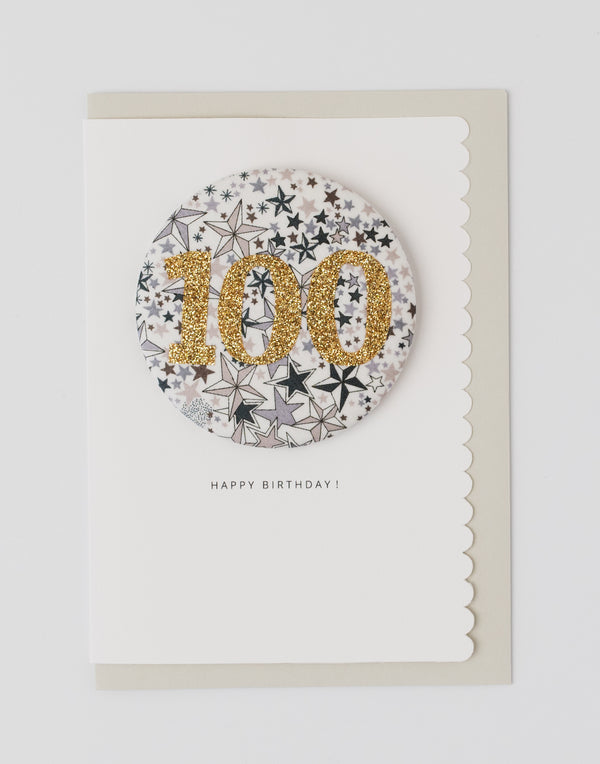 Pack of 3 - Liberty Glitter Age 100 Badge - Liberty Adelajda's Wish