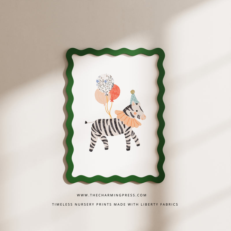 ZEBRA NURSERY ART - MADE WITH LIBERTY FABRICS