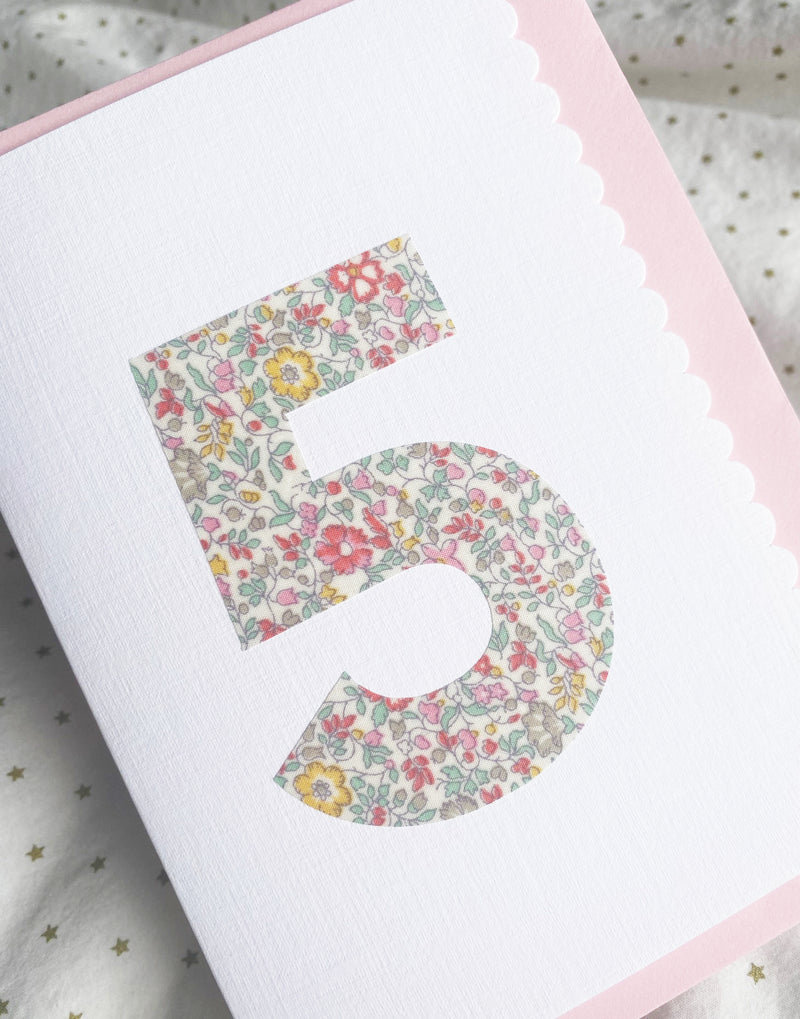 Liberty Birthday Card - Katie & Millie fabric