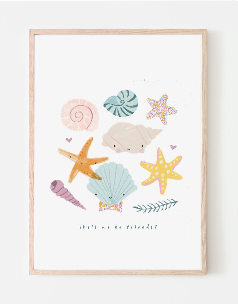 Liberty Print Shells Nursery Art