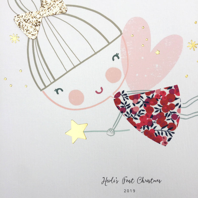 Limited Edition - Xmas Liberty Print & Glitter Fairy Nursery Art
