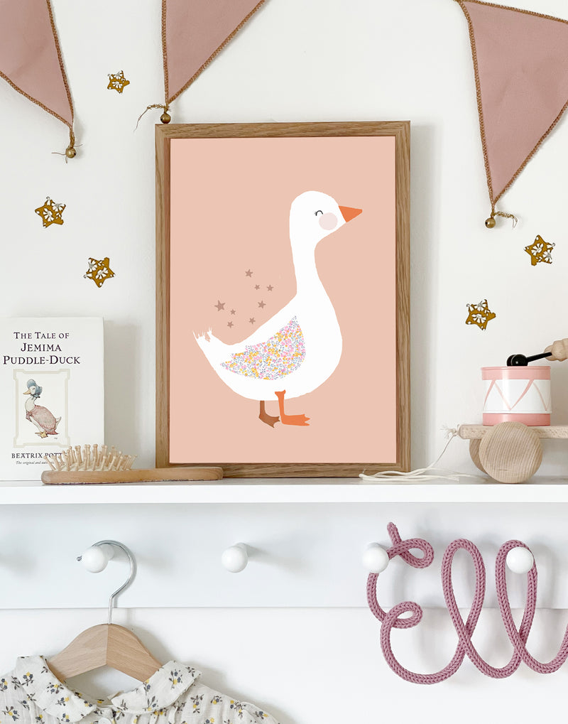 Liberty Print Goose Nursery Art