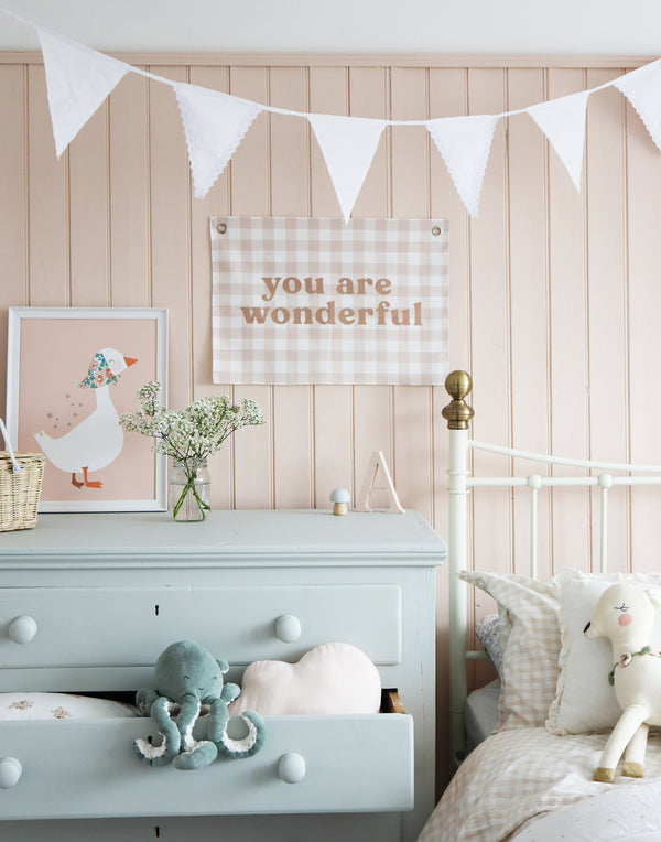 Duck Nursery Art - made with Liberty fabrics