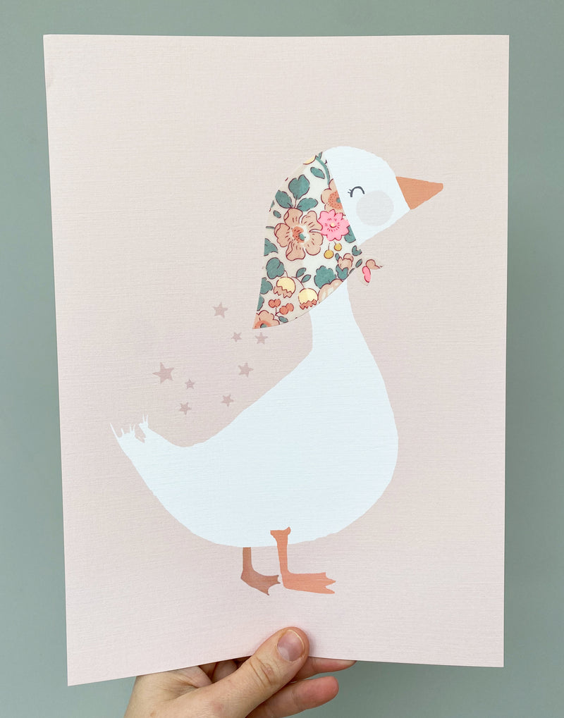Duck Nursery Art - made with Liberty fabrics