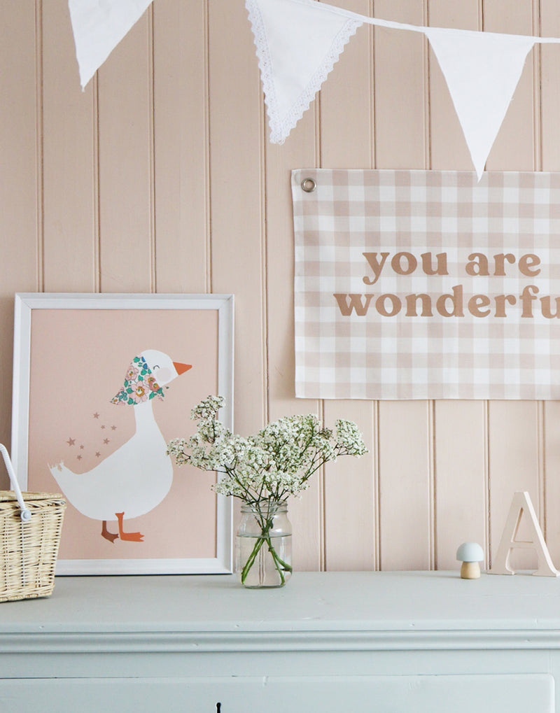 Duck Nursery Art - made with Liberty fabrics