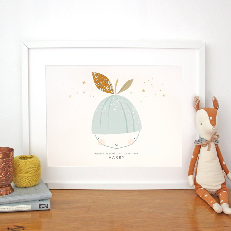 Nature inspired nursery art and prints using Liberty fabric by The Charming Press