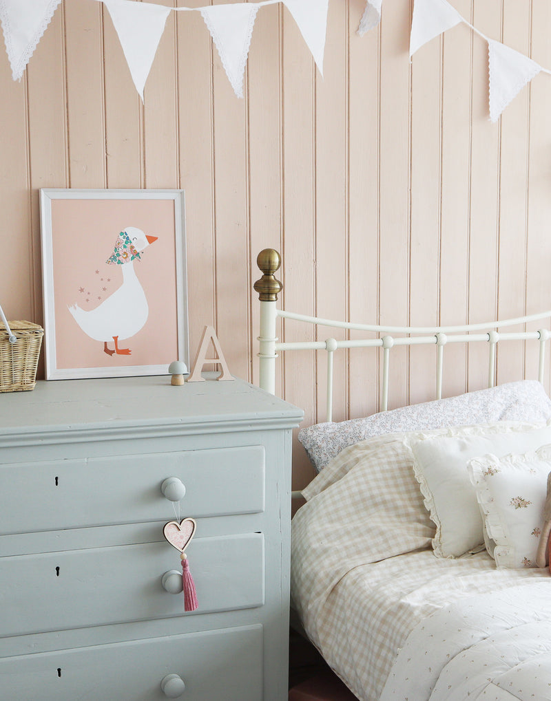 Duck Nursery Art - made with Liberty fabrics