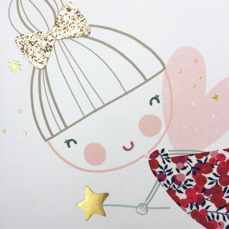 Limited Edition - Xmas Liberty Print & Glitter Fairy Nursery Art