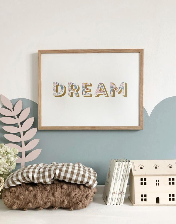 Liberty print typography nursery art by The Charming Press