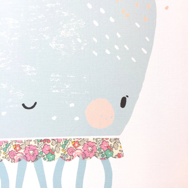 Close up of Liberty print details on Octopus print by The Charming Press