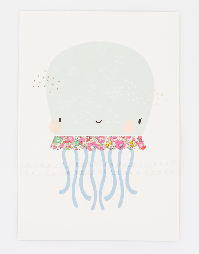 Liberty print Octopus nursery art by The Charming Press