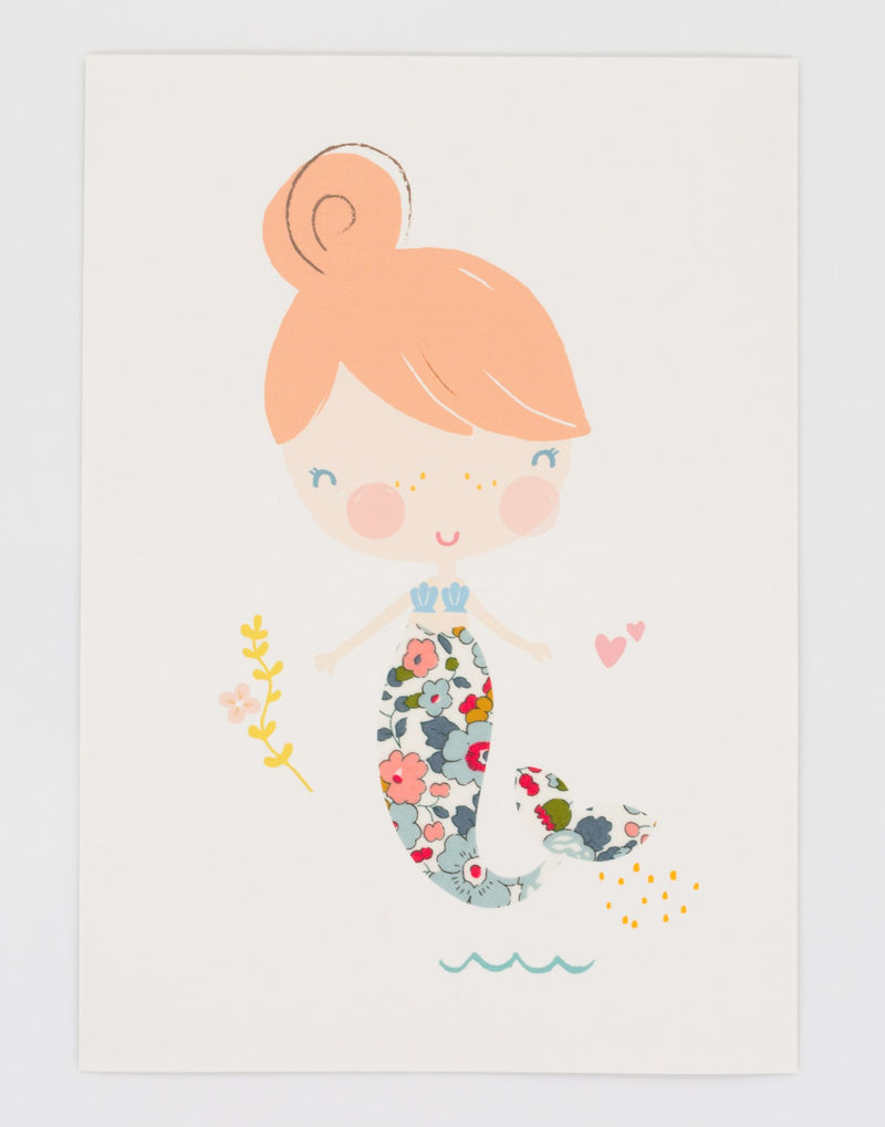 Betsy liberty print mermaid nursery art by The Charming Press. 