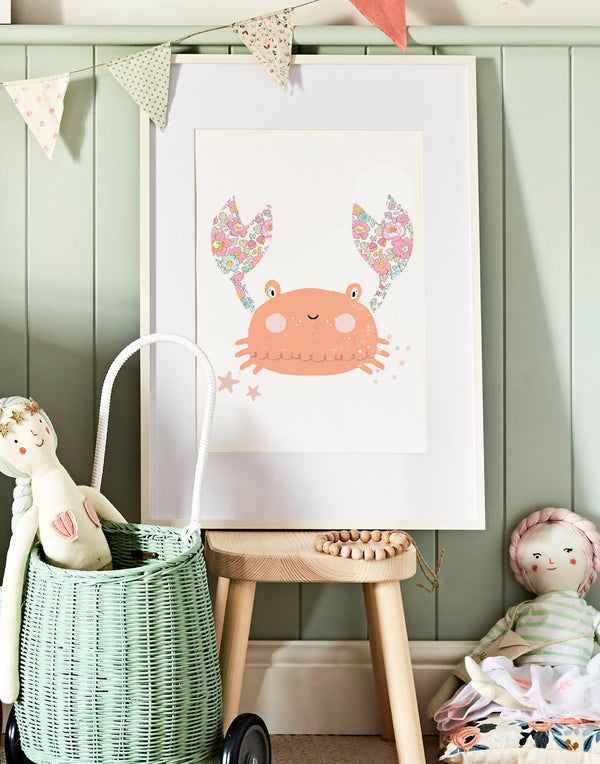 Liberty print crab nursery art from The Charming Press. 