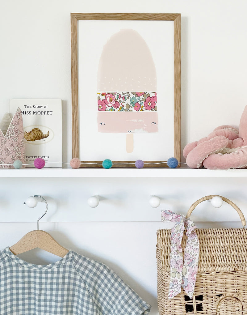 Liberty print Lolly nursery art by The Charming Press