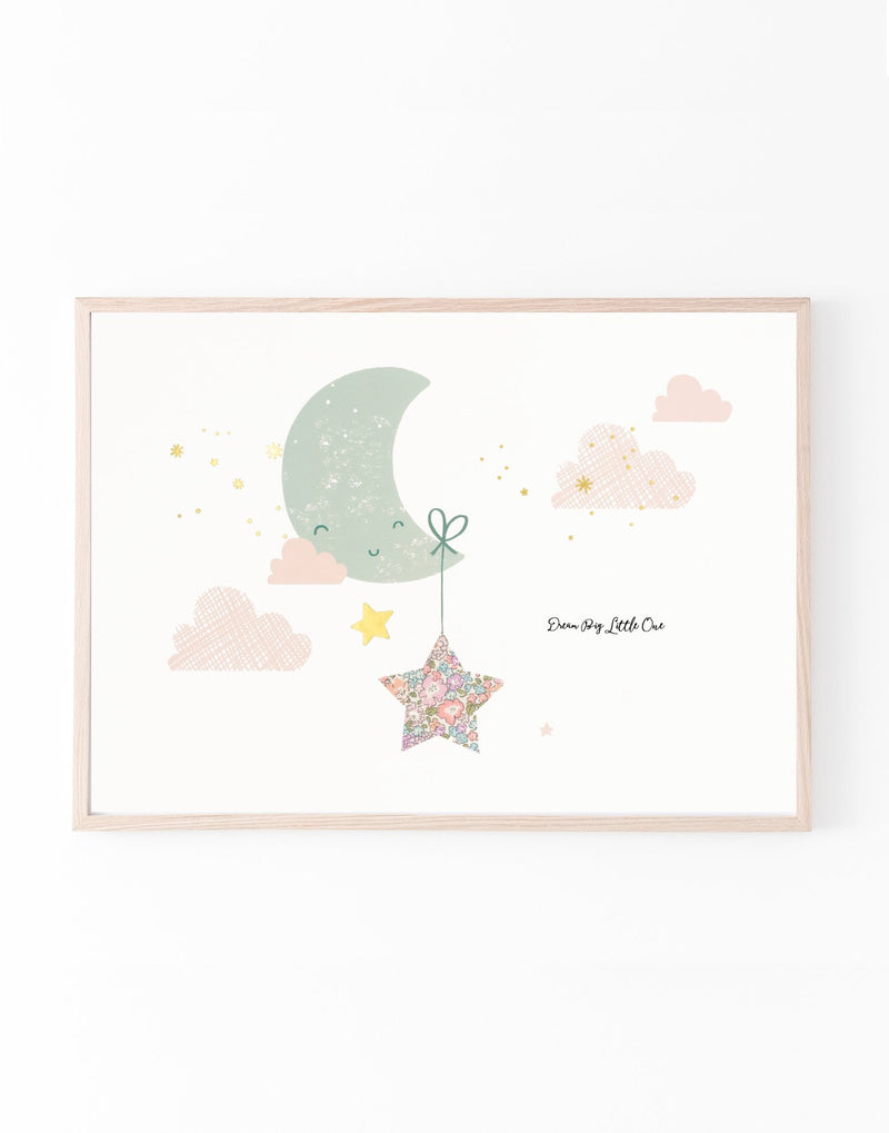 Liberty moon and stars nursery print by The Charming Press