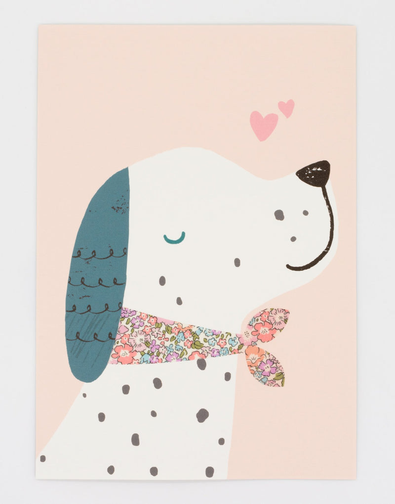 Liberty print Puppy Dog nursery art by The Charming Press.