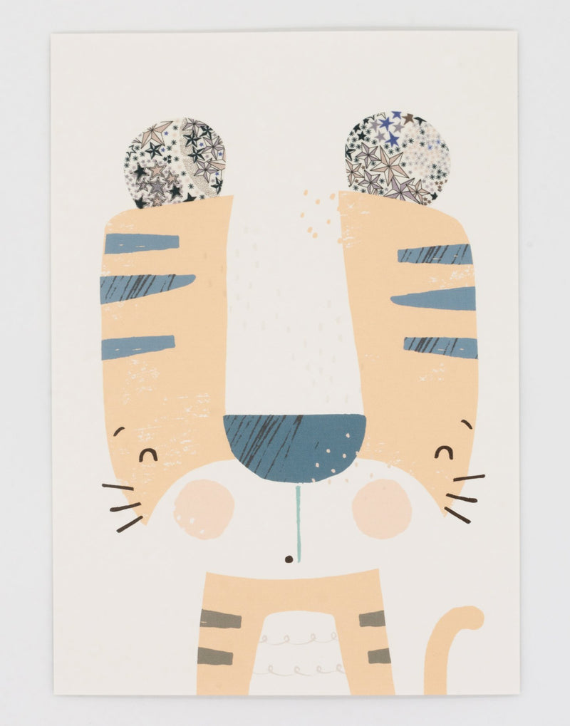 Liberty print Tiger nursery wall art by The Charming Press.