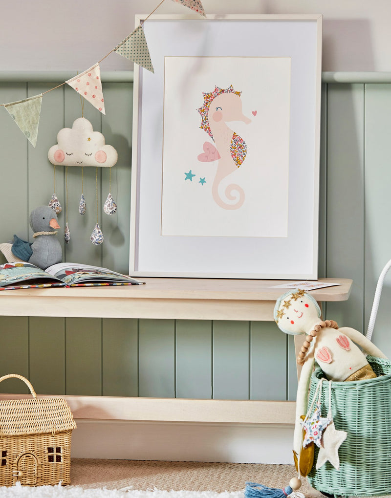 Seahorse print featuring Liberty print fabric from The Charming Press. 