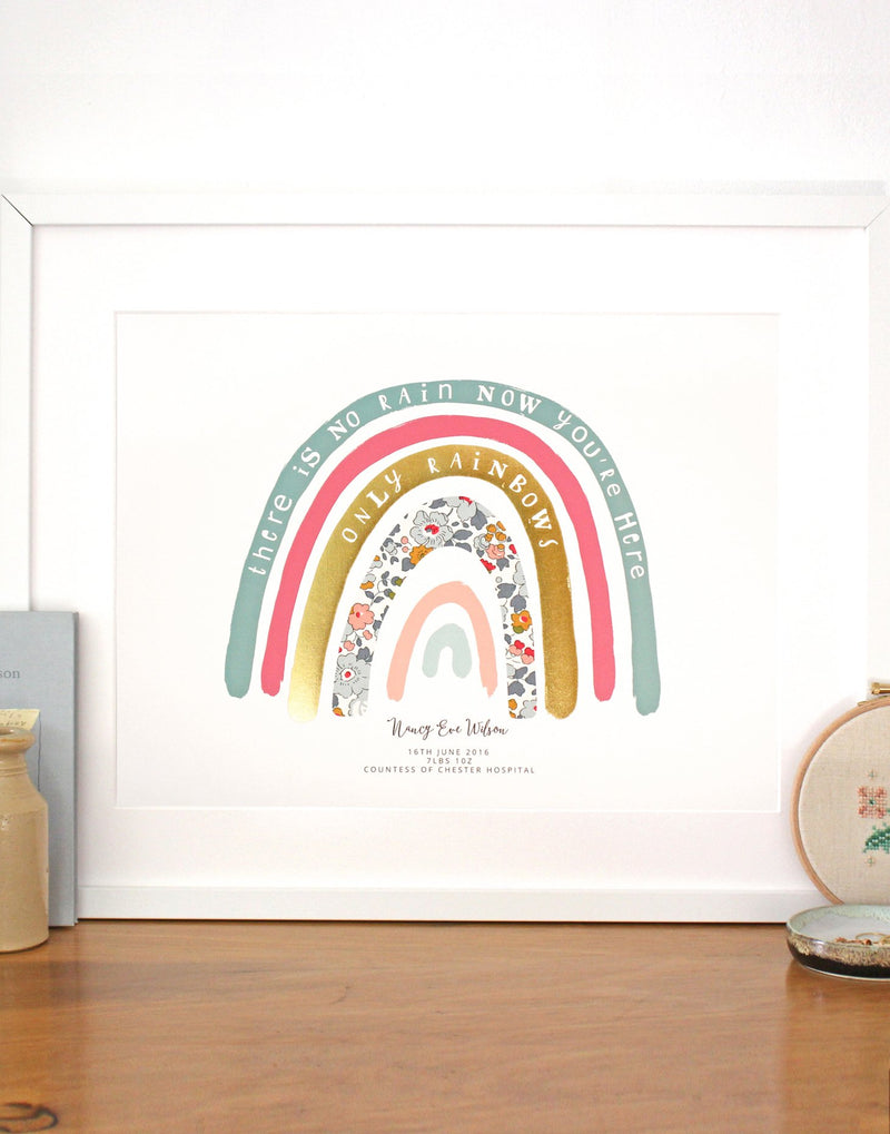 Rainbow and Liberty nursery print by The Charming Press