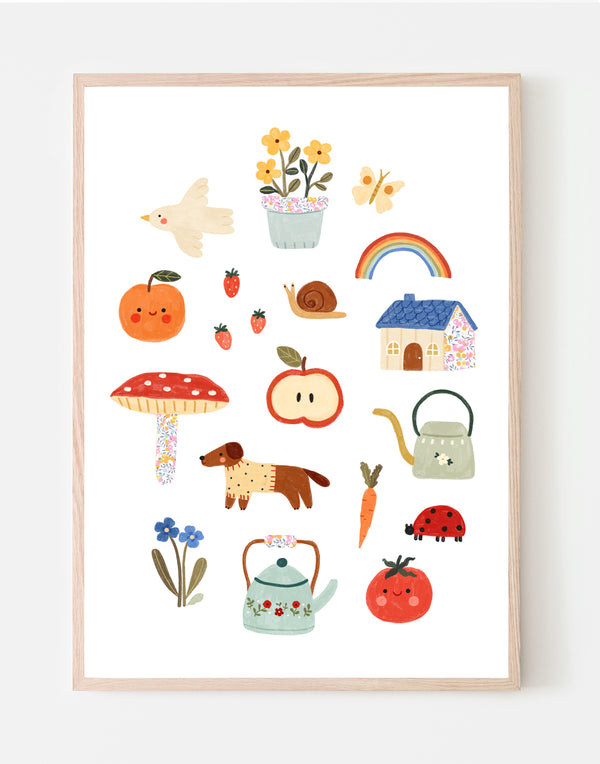Home Grown Nursery Art - made with Liberty fabrics